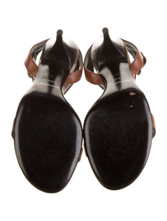 Burberry Leather T-Strap Sandals