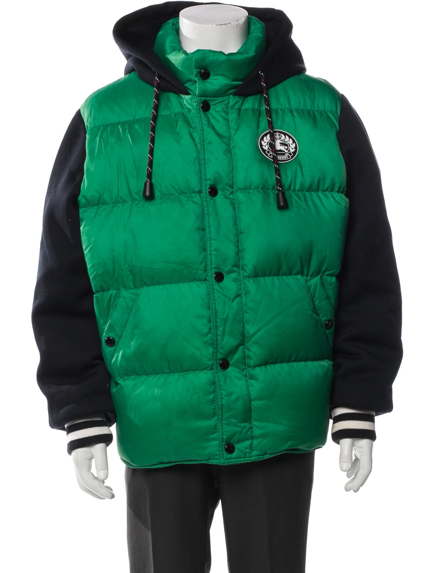 Burberry Colorblock Pattern Puffer Coat