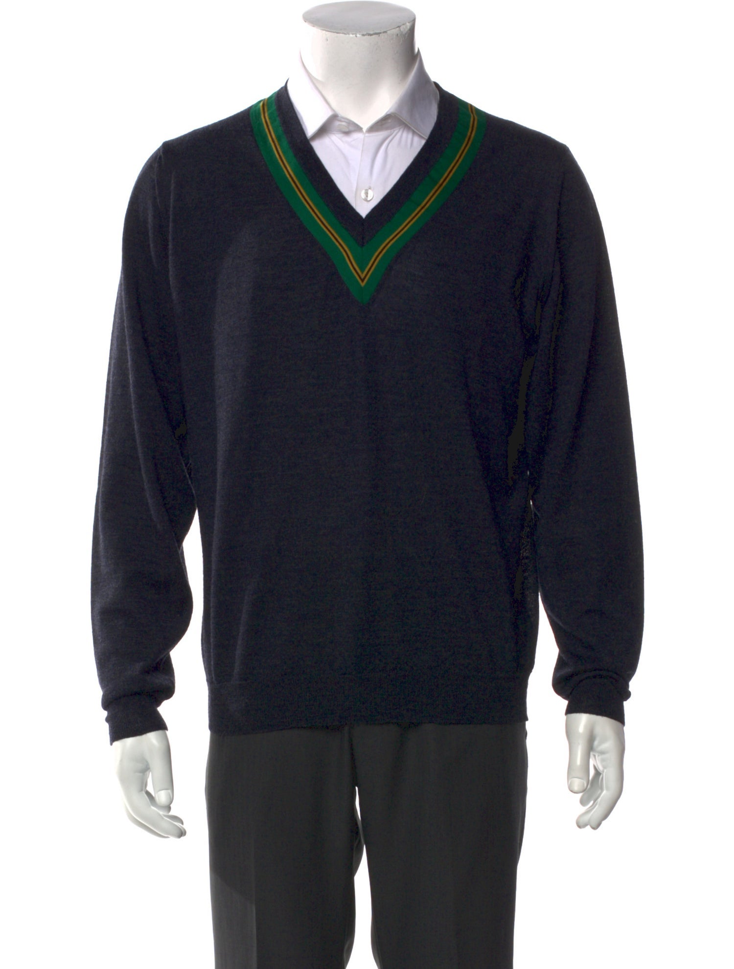 Burberry Striped V-Neck Pullover