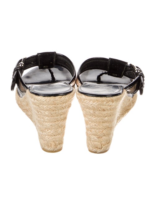 Burberry Nova Check Pattern Patent Leather Espadrilles