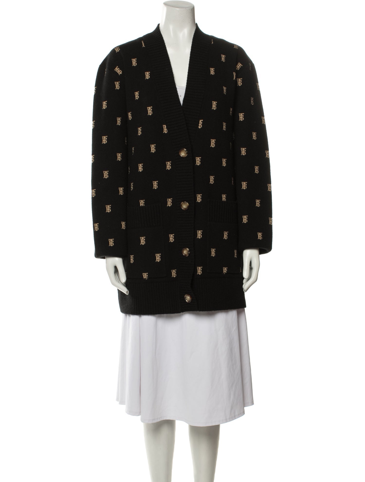 Burberry Printed V-Neck Sweater