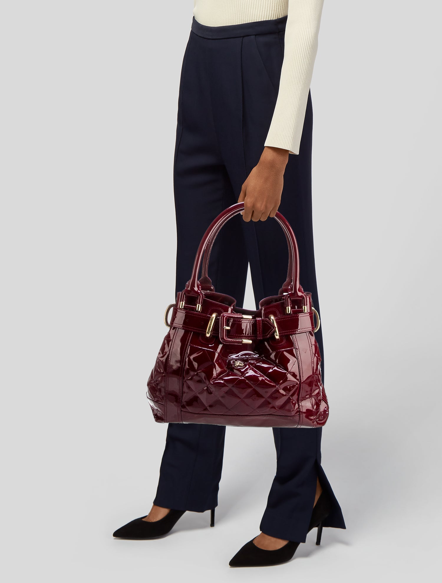 Burberry Patent Leather Shoulder Bag