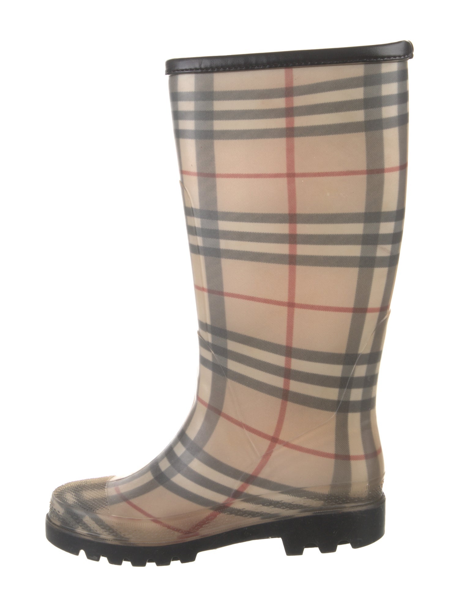 Burberry Nova Check Pattern Rubber Rain Boots