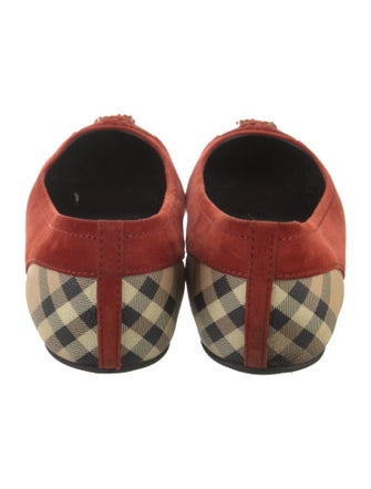 Burberry Nova Check Pattern Suede Flats