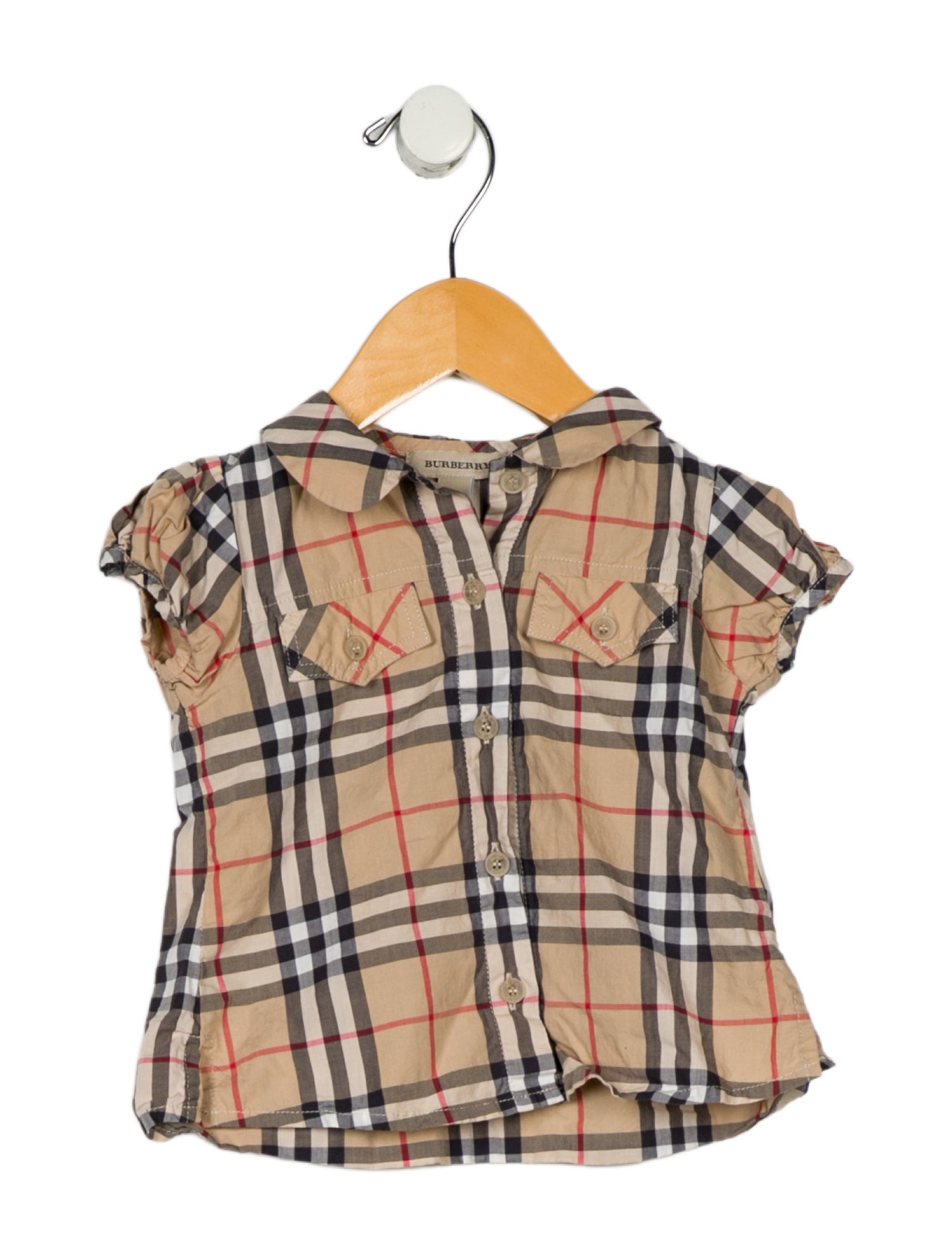 Burberry Infant Girls' Short Sleeve Button Up Top