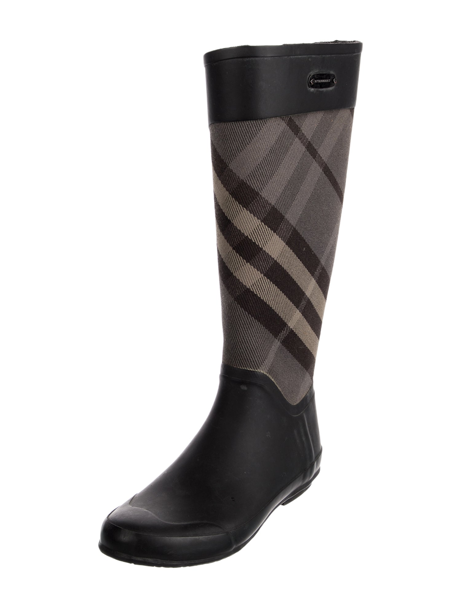 Burberry Rubber Plaid Print Rain Boots