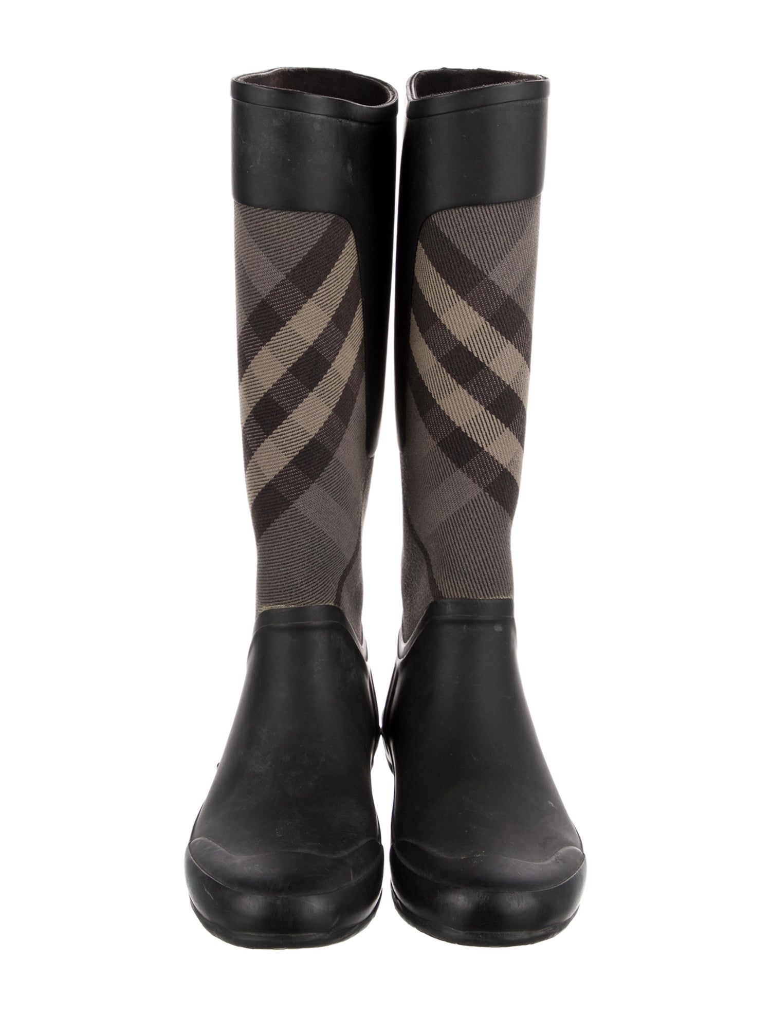 Burberry Rubber Plaid Print Rain Boots