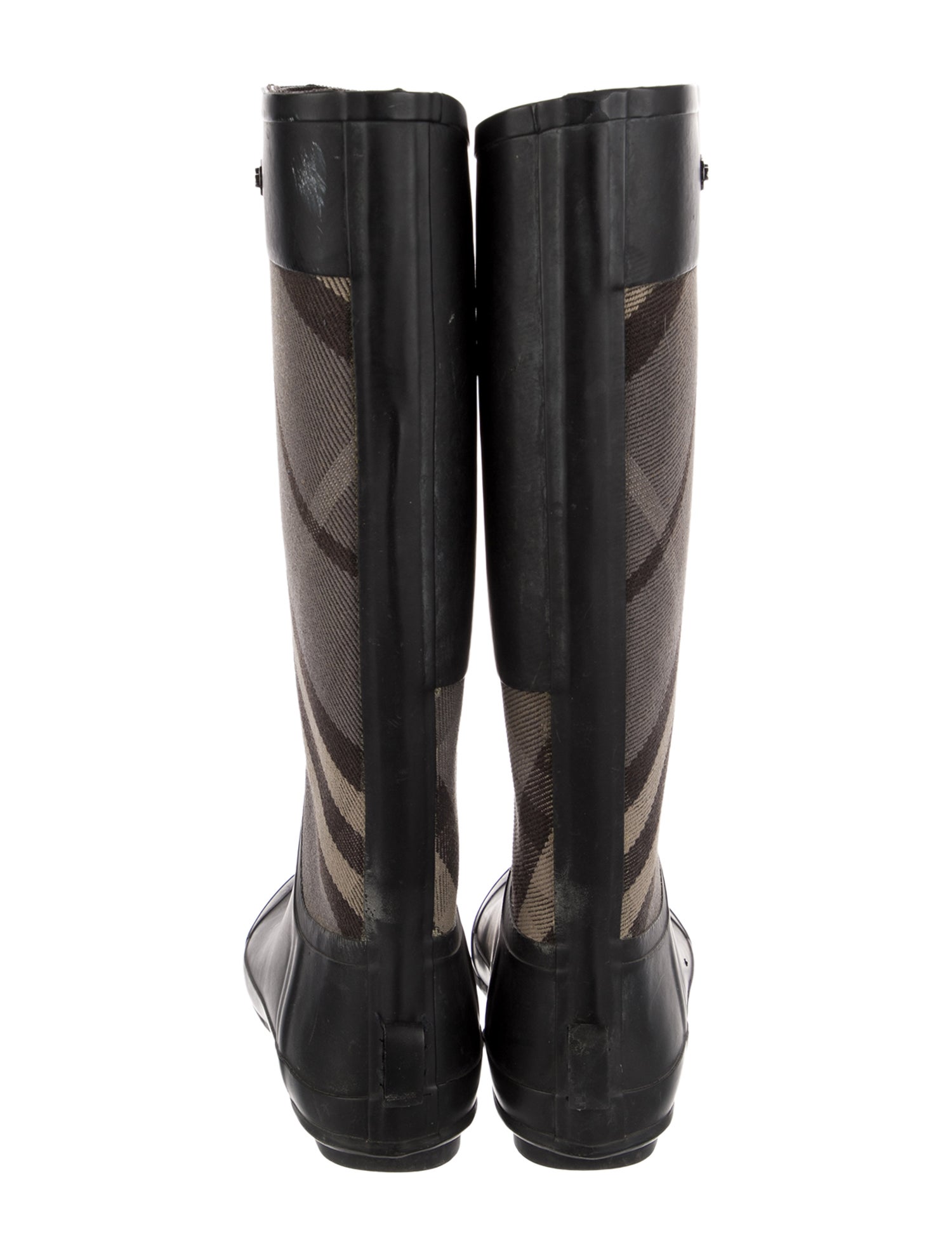 Burberry Rubber Plaid Print Rain Boots