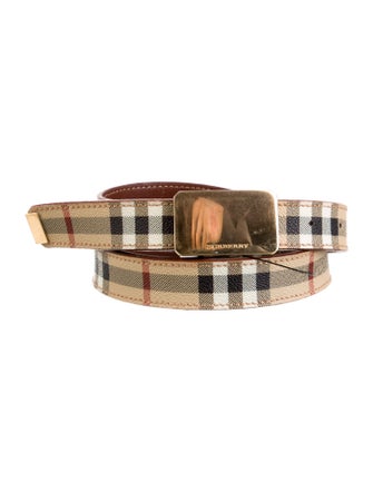 Burberry Nova Check Pattern Skinny Belt