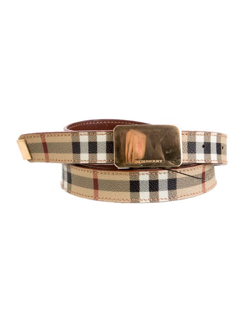 Burberry Nova Check Pattern Skinny Belt