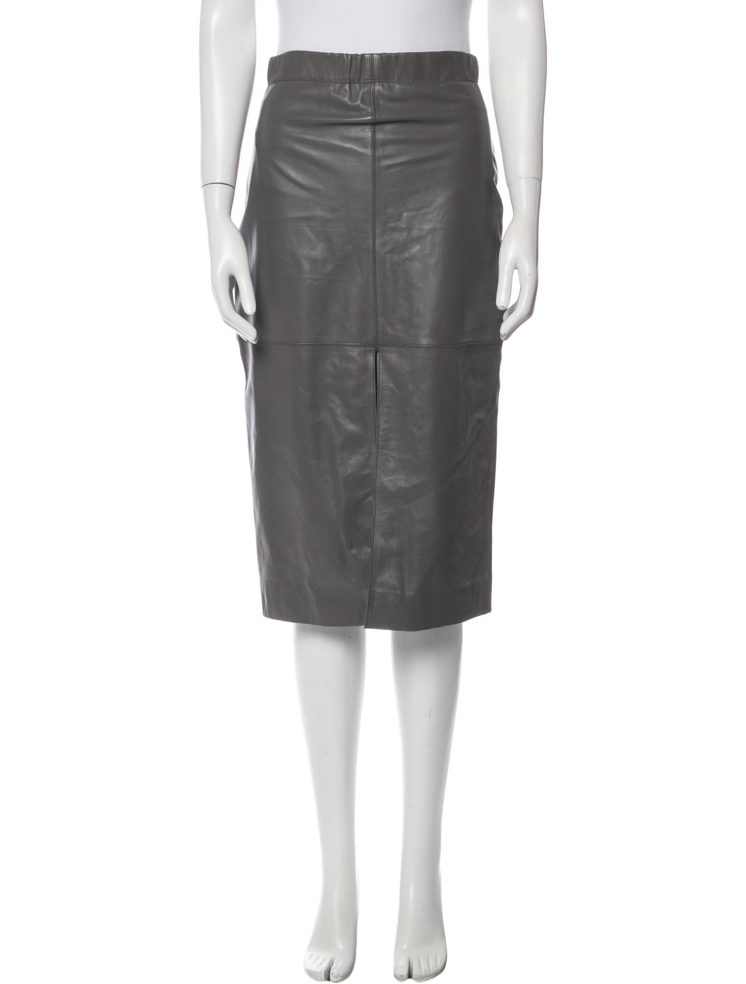 Burberry Leather Knee-Length Skirt