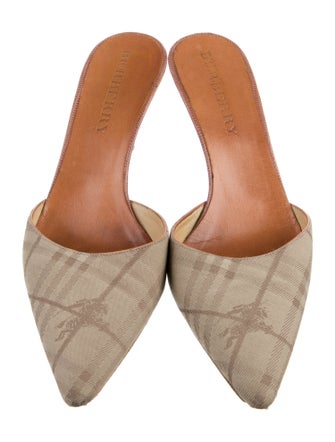 Burberry House Check Pattern Canvas Mules