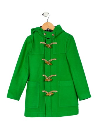 Burberry Boys' Hooded Wool Peacoat Coat