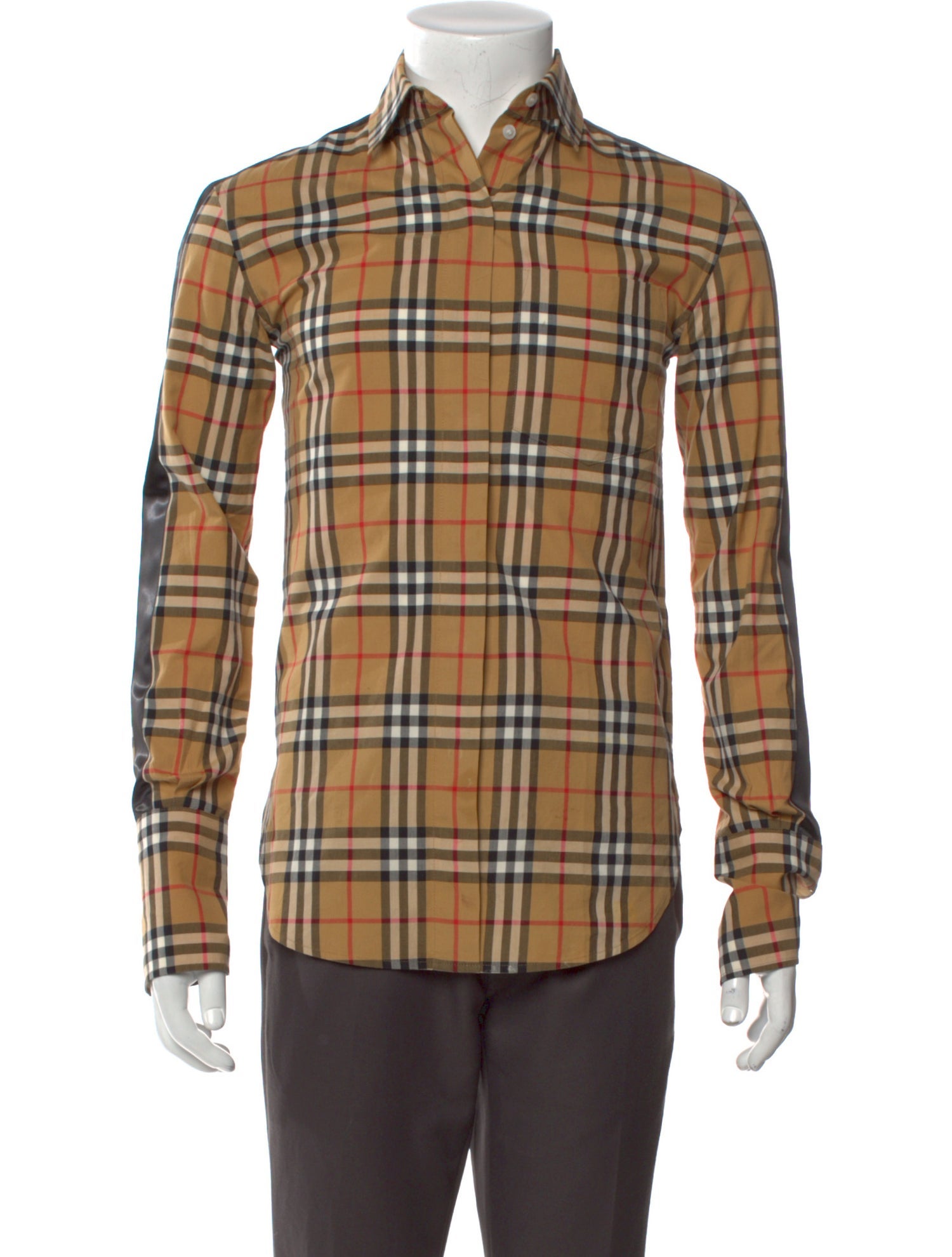 Burberry Plaid Print Long Sleeve Shirt
