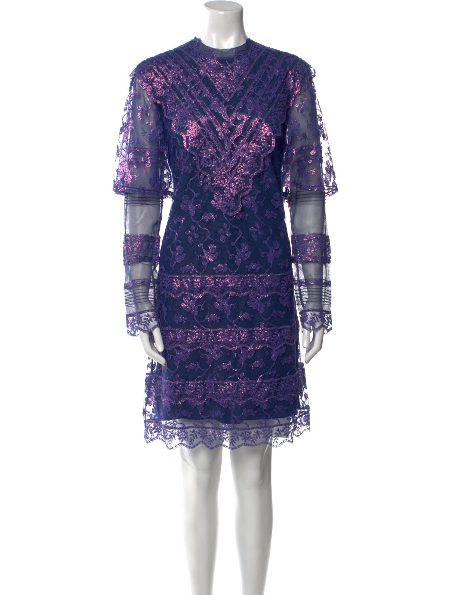 Burberry Lace Knee-Length Dress