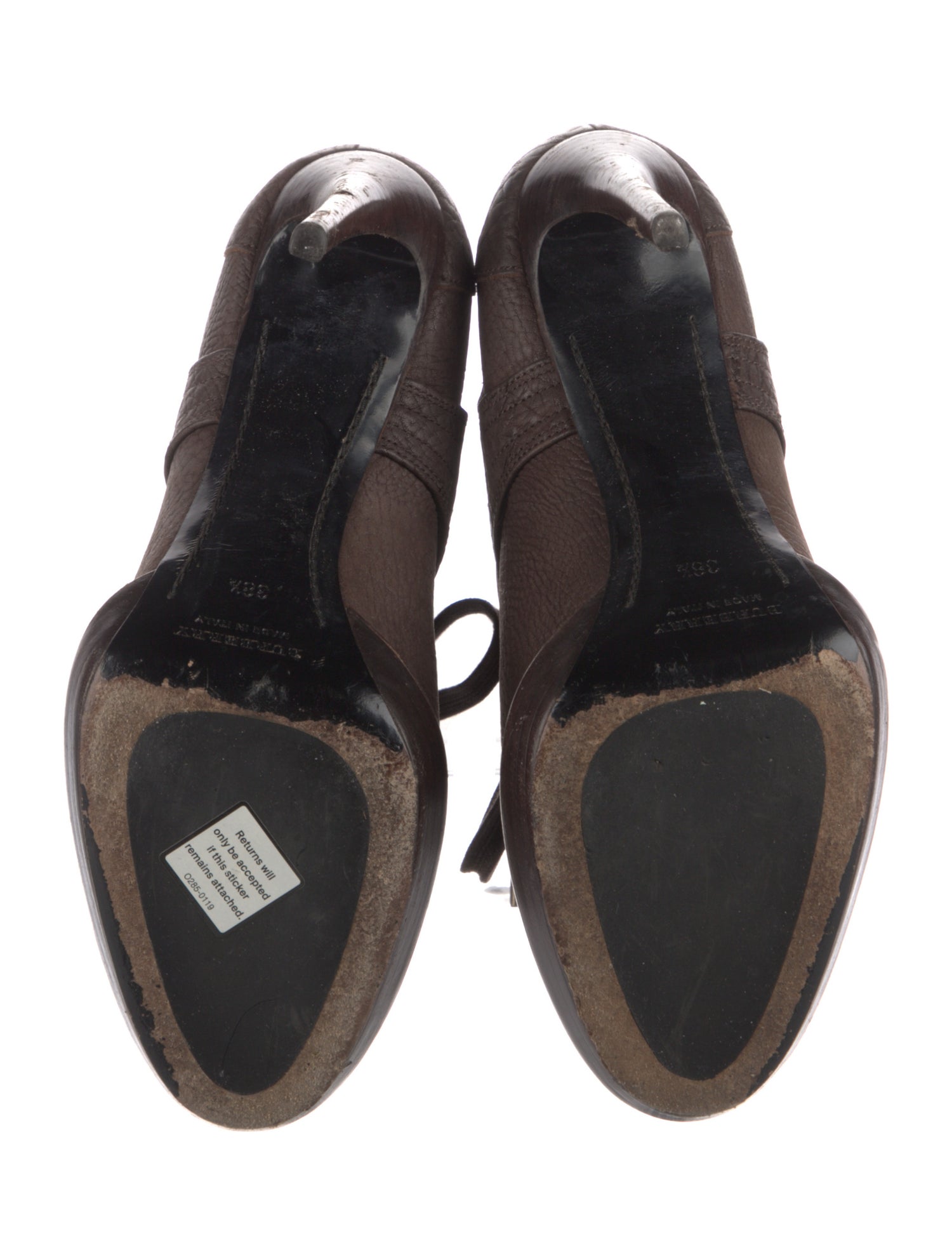 Burberry Leather Lace-Up Boots