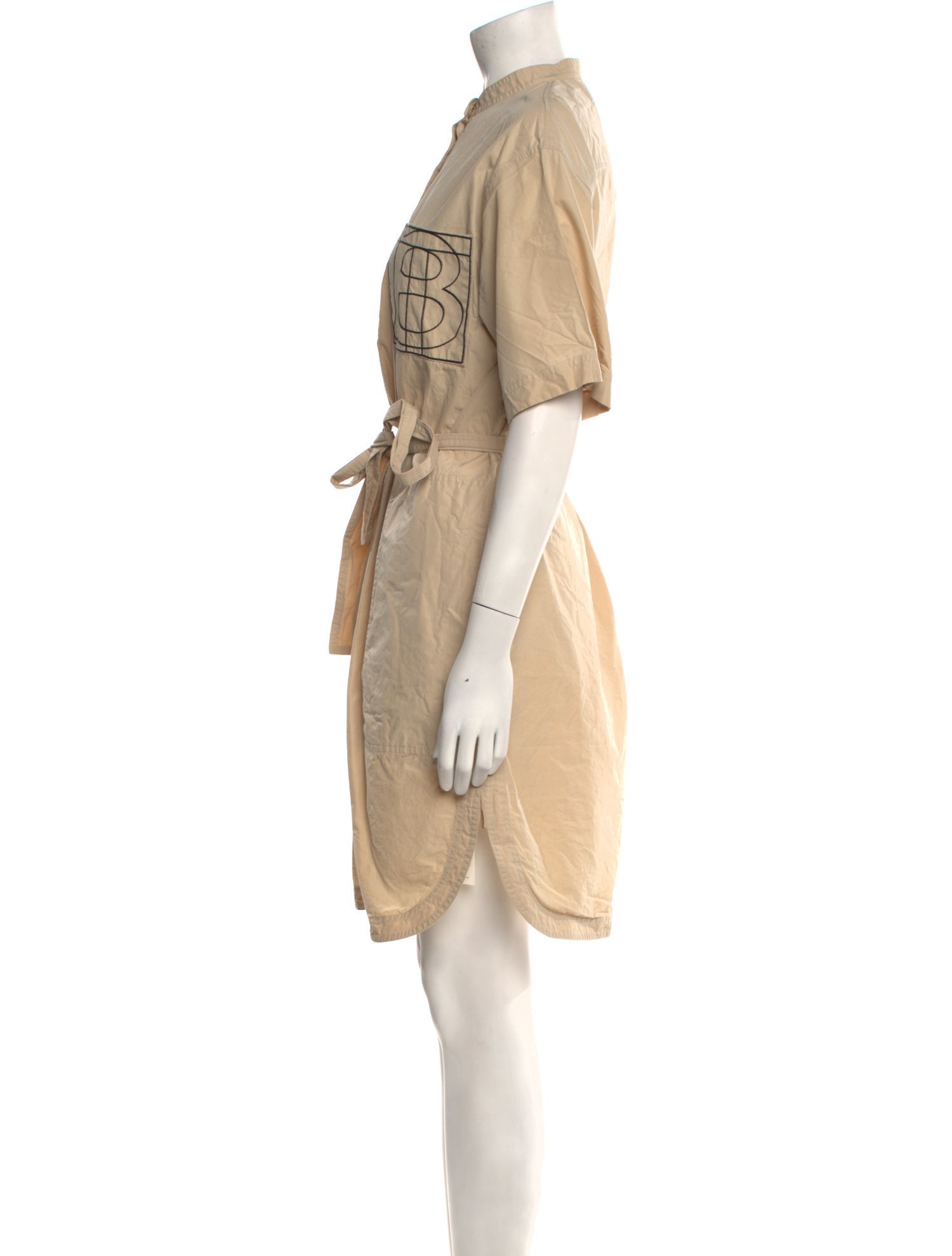 Burberry Mock Neck Knee-Length Dress