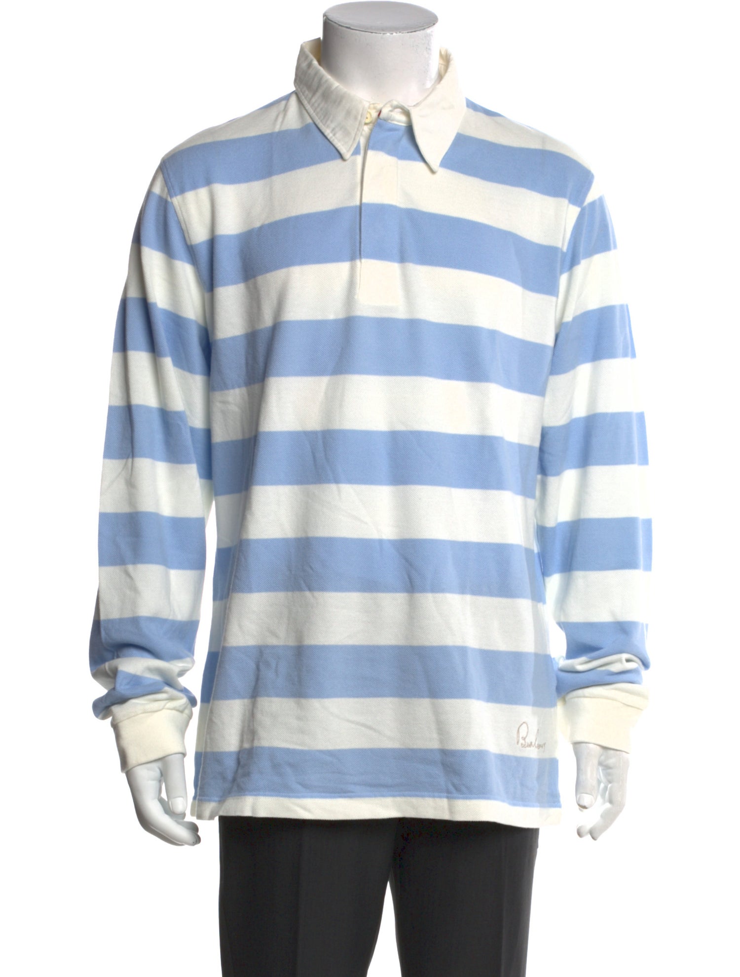 Burberry Long-sleeve Striped Cotton Polo Shirt Striped Polo Shirt