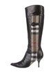 Burberry Nova Check Pattern Leather Boots