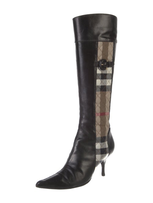 Burberry Nova Check Pattern Leather Boots