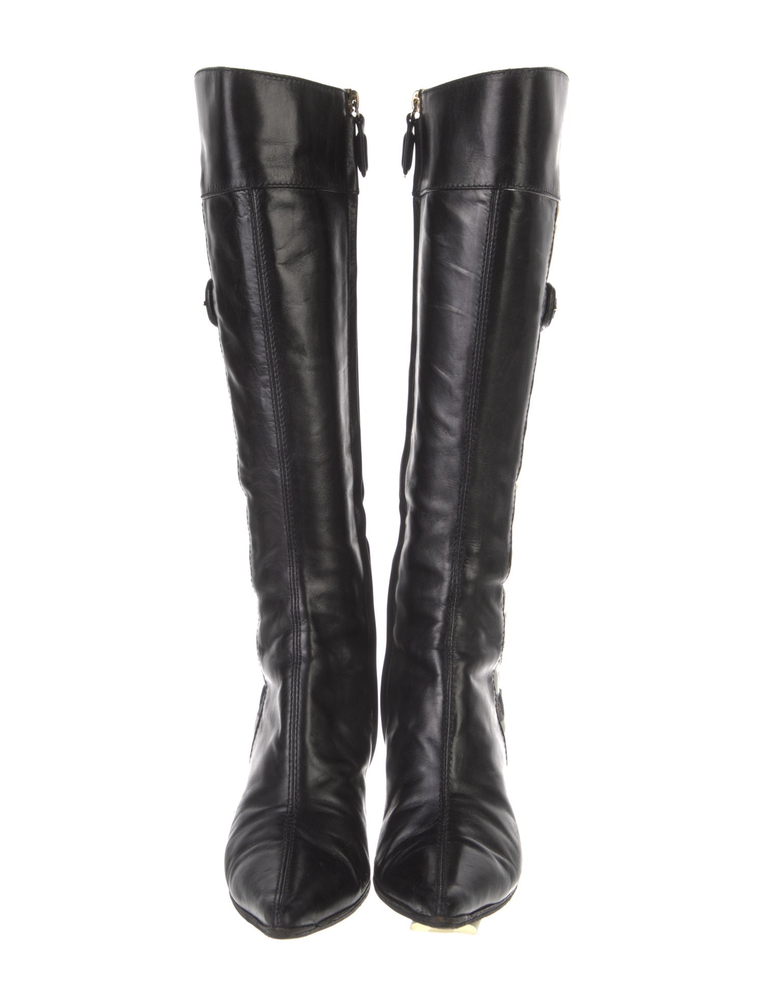 Burberry Nova Check Pattern Leather Boots