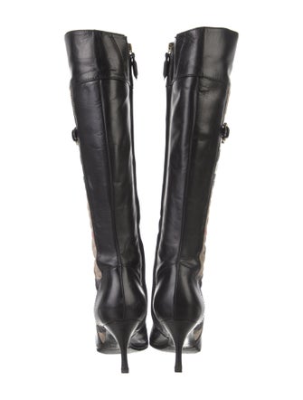 Burberry Nova Check Pattern Leather Boots