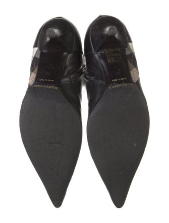 Burberry Nova Check Pattern Leather Boots