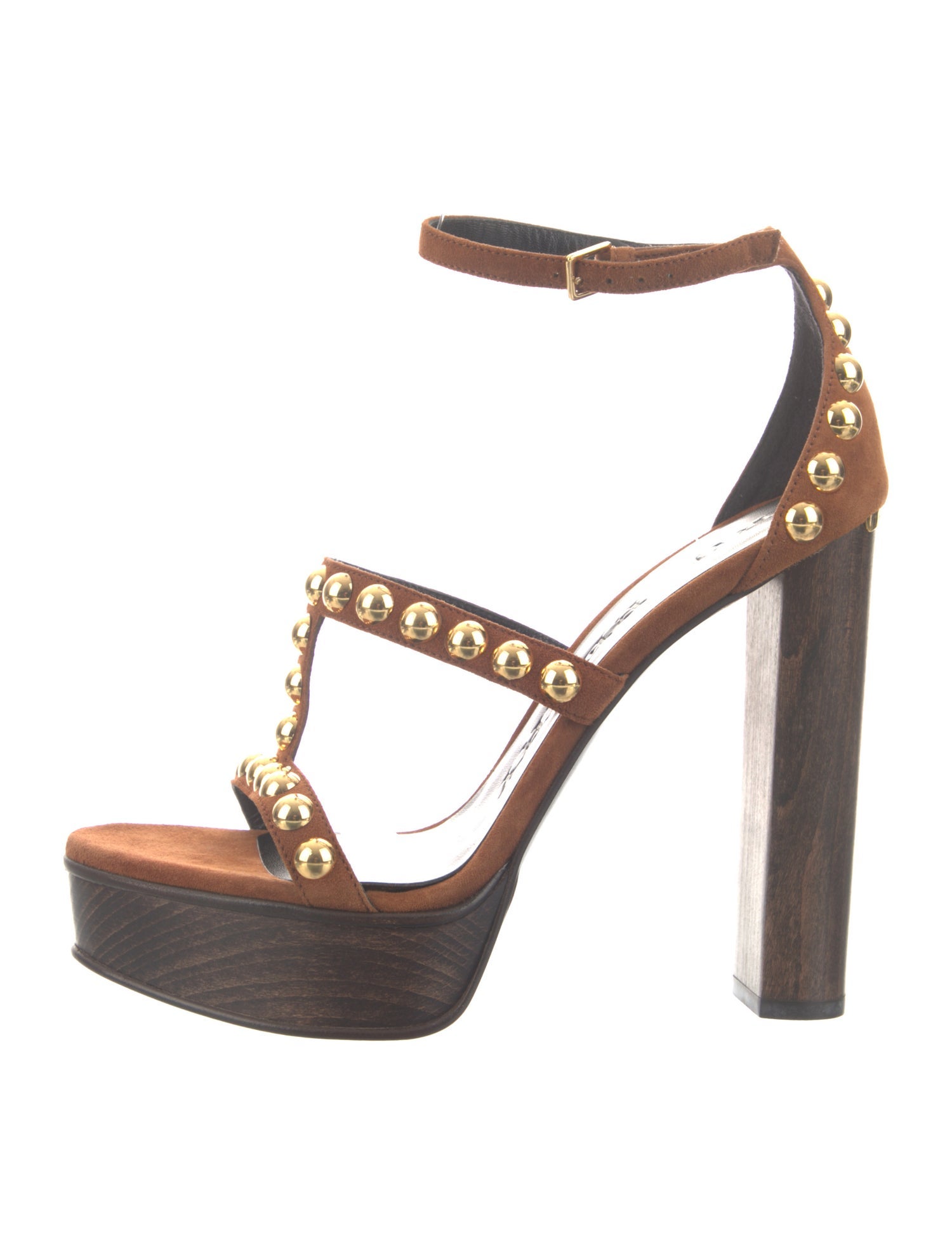 Burberry Suede Studded Accents Slingback Sandals