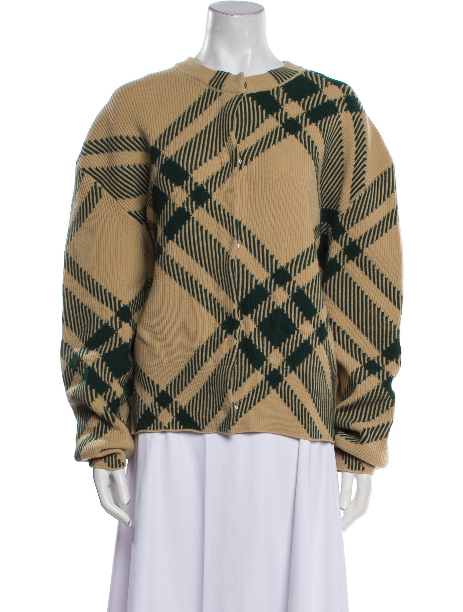 Burberry Wool Plaid Print Sweater w/ Tags