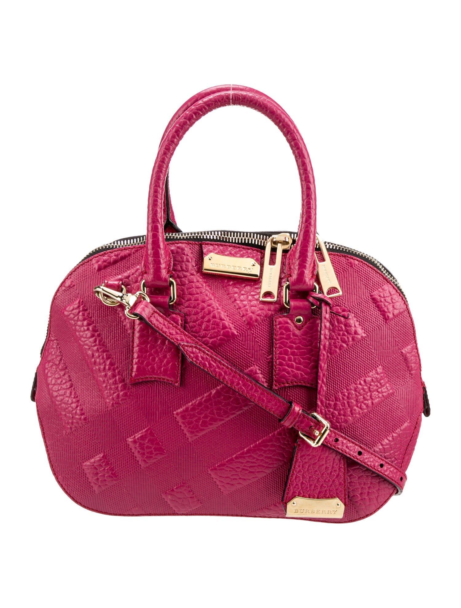 Burberry Grain Check Top Handle Bag