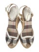 Burberry House Check Pattern Leather Trim Embellishment Slingback Pumps