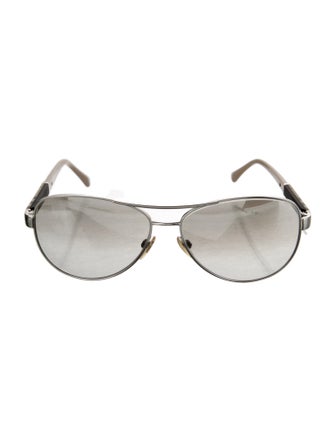 Burberry Nova Check Pattern Aviator Sunglasses