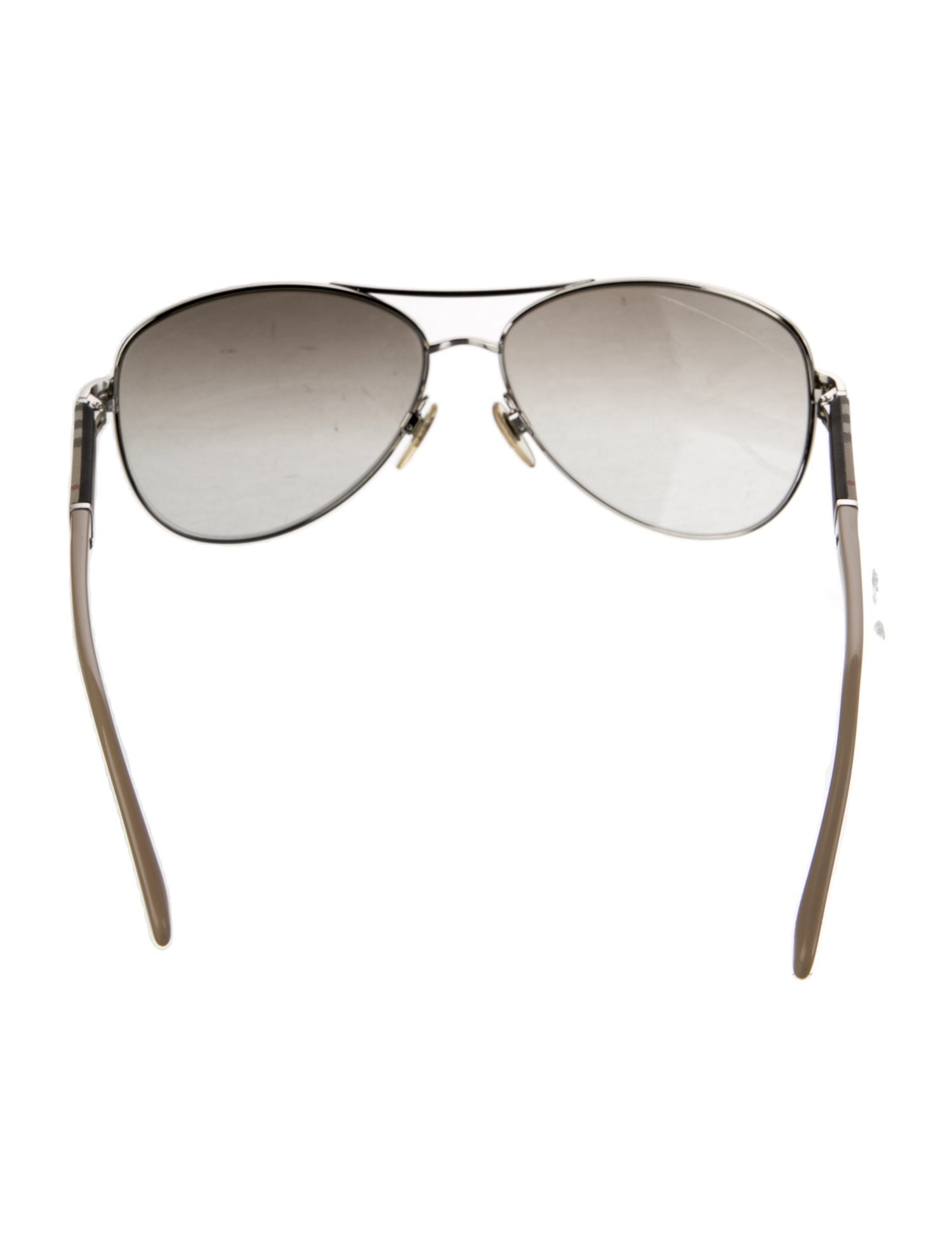 Burberry Nova Check Pattern Aviator Sunglasses