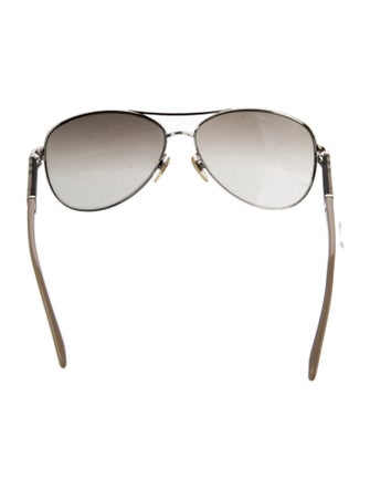 Burberry Nova Check Pattern Aviator Sunglasses