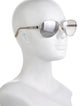 Burberry Nova Check Pattern Aviator Sunglasses