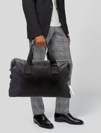 Burberry Canvas Weekender Bag With Tags