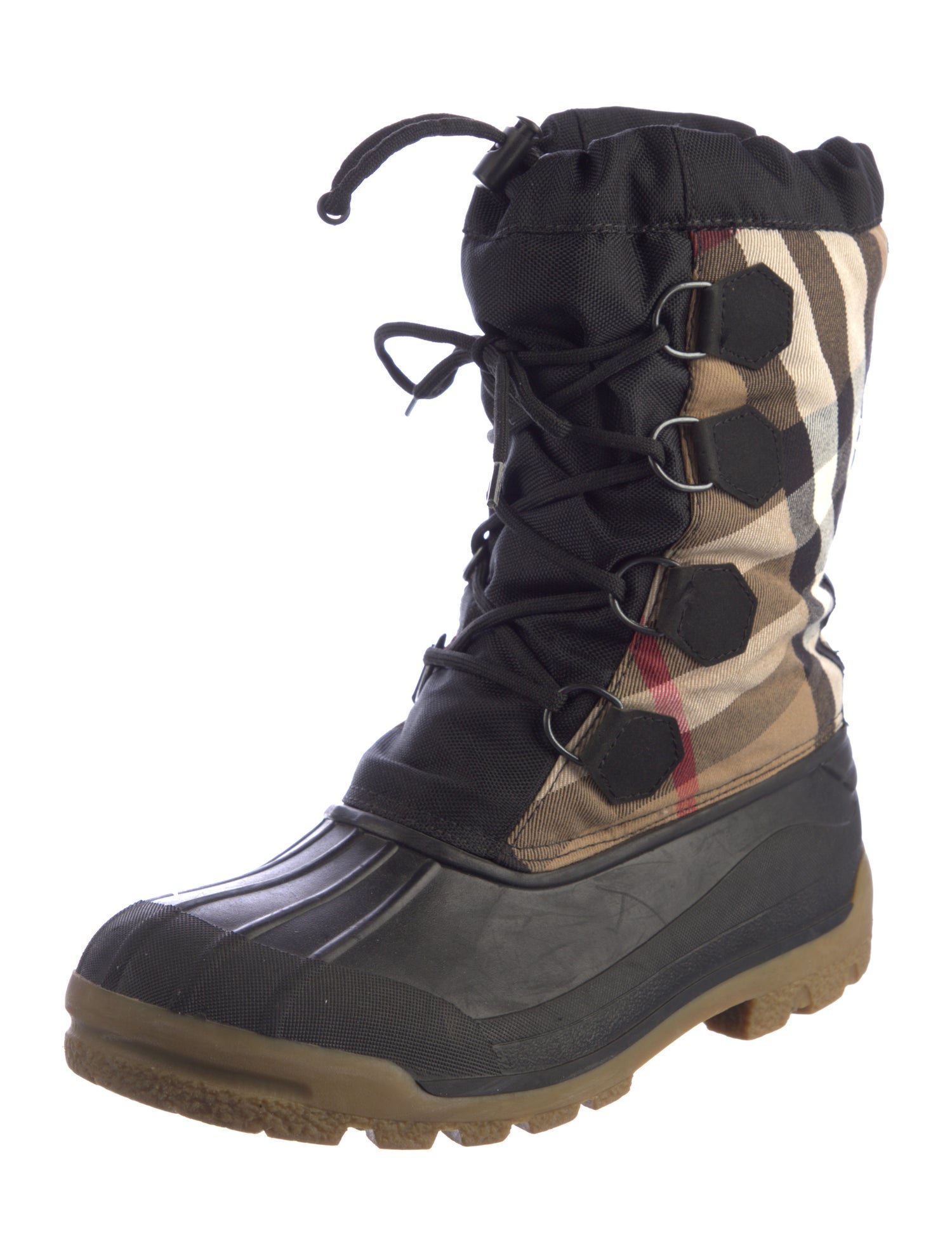 Burberry Rubber Plaid Print Rain Boots