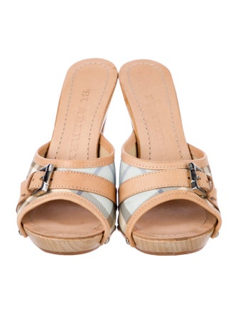 Burberry Nova Check Pattern Canvas Mules