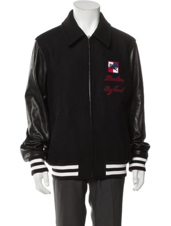 Burberry House Check Pattern Wool Varsity Jacket