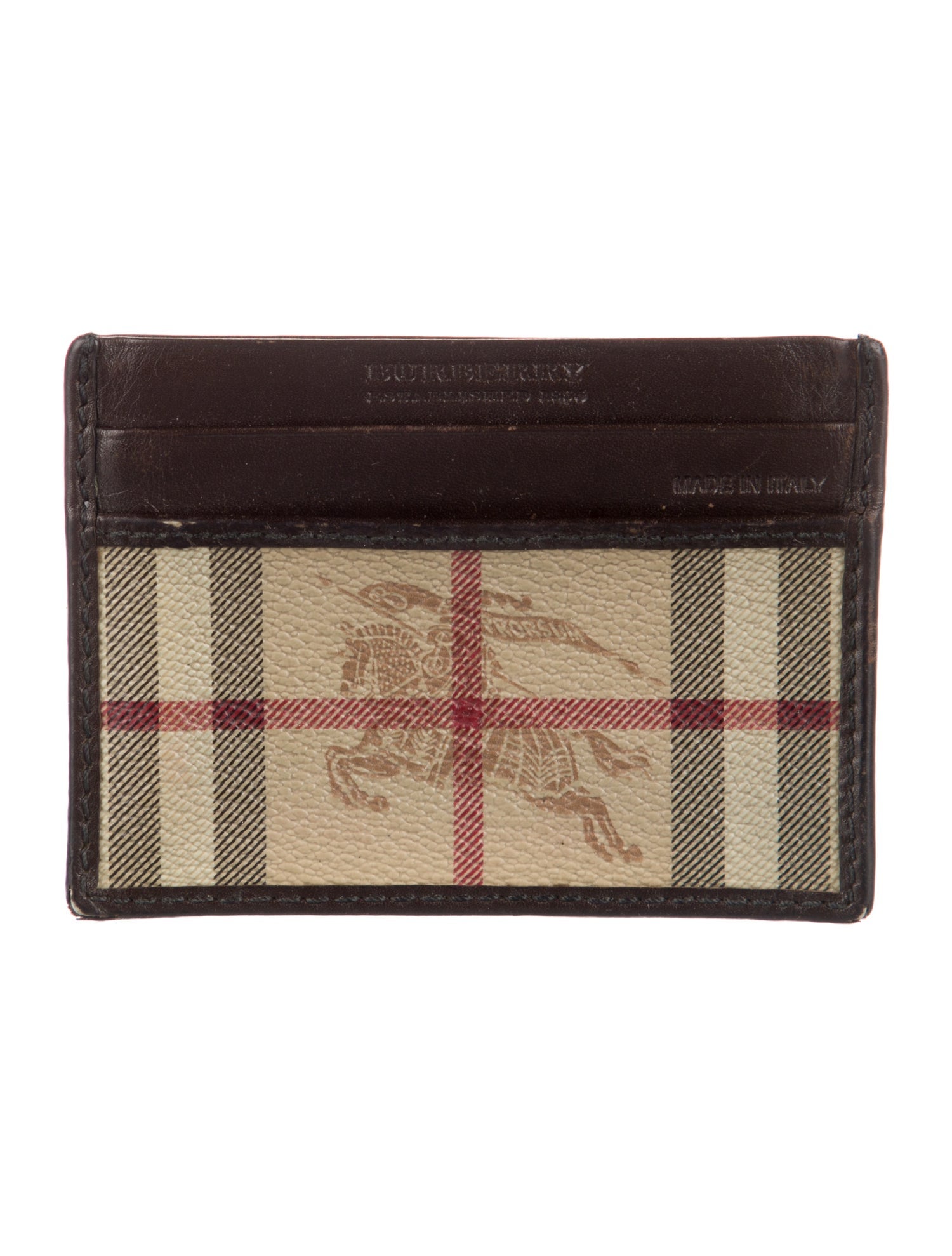 Burberry Check Cardholder Haymarket Check Pattern Card Holder