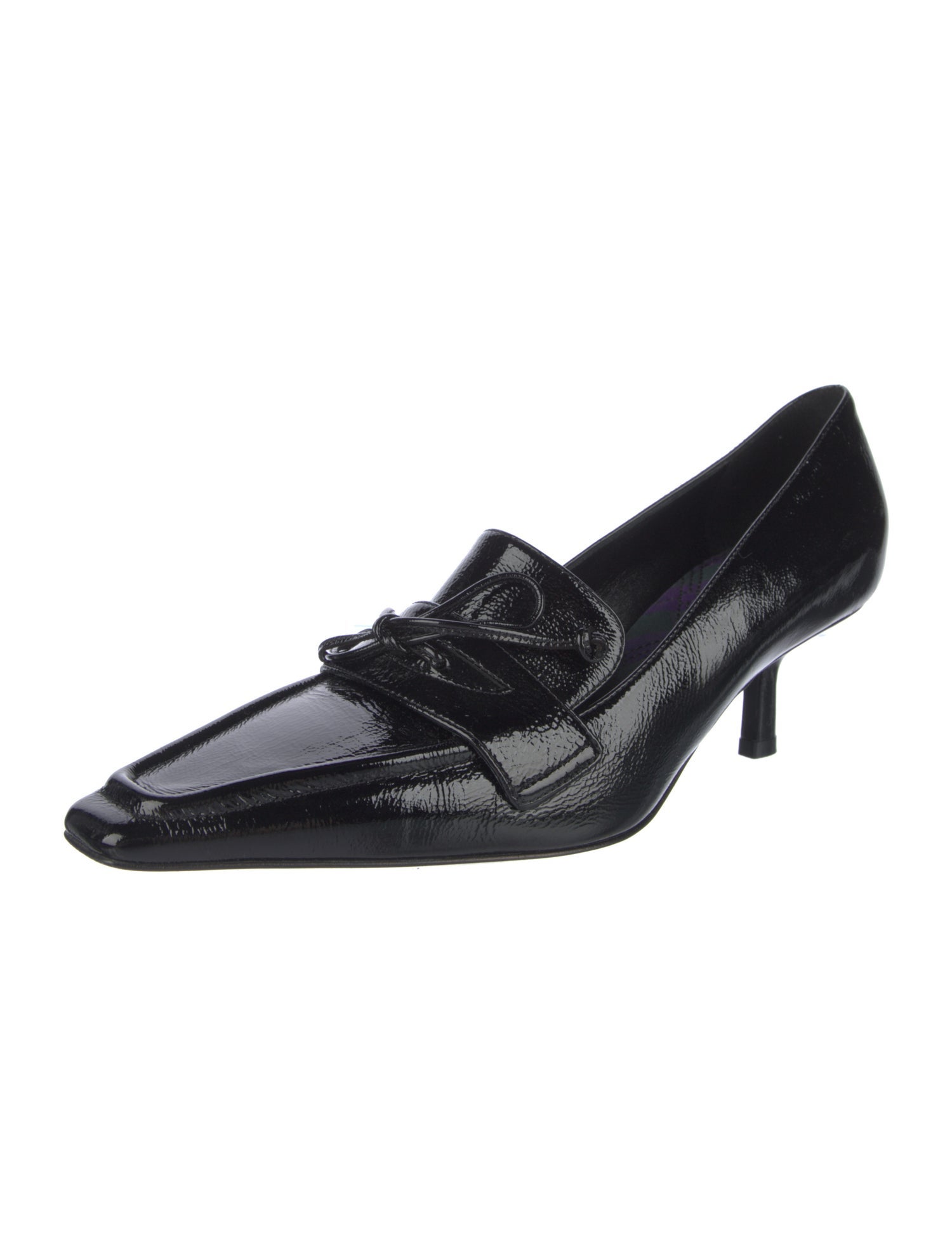 Burberry Patent Leather Bow Accents Mary Jane Flats