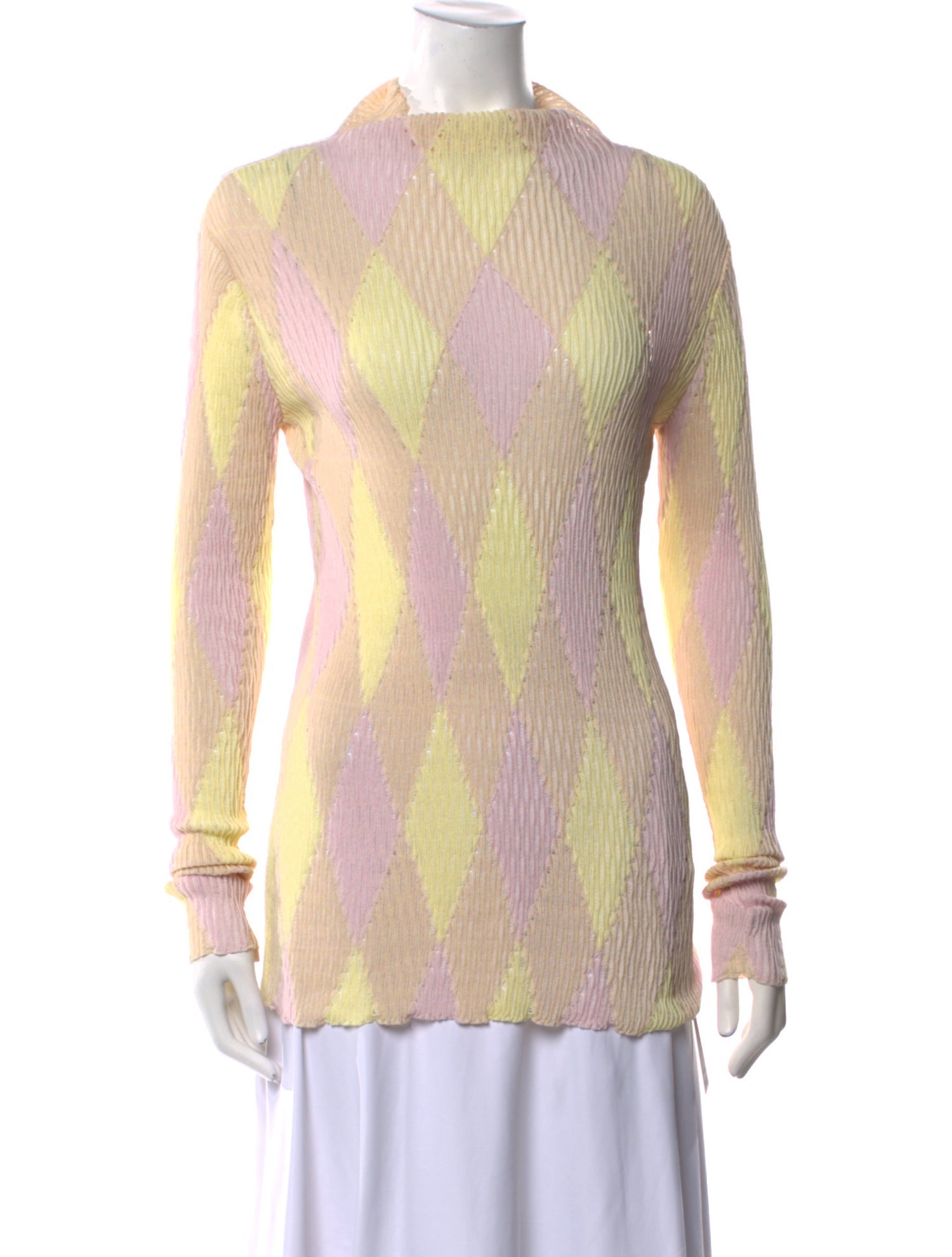 Burberry Printed Mock Neck Blouse