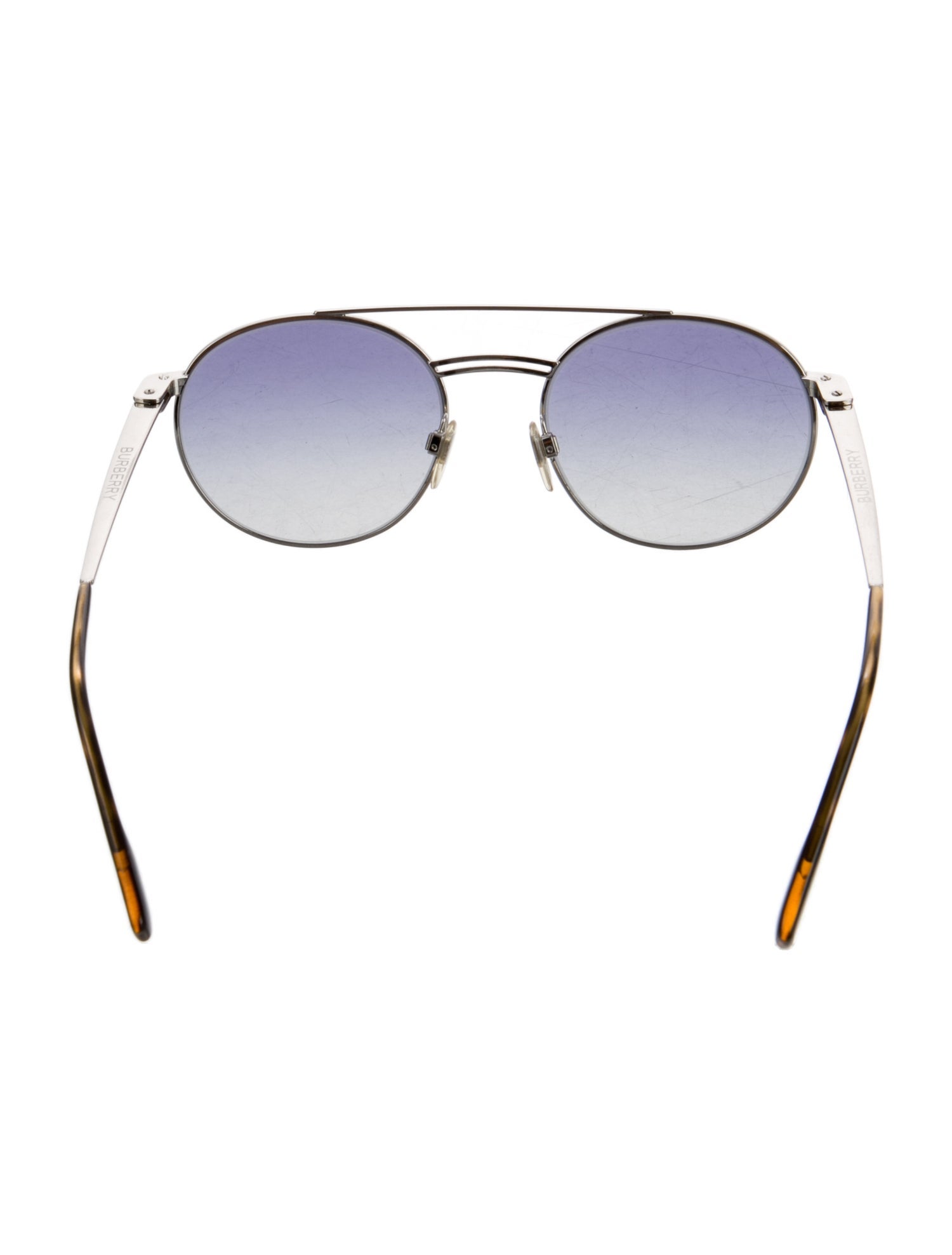 Burberry Nova Check Pattern Aviator Sunglasses