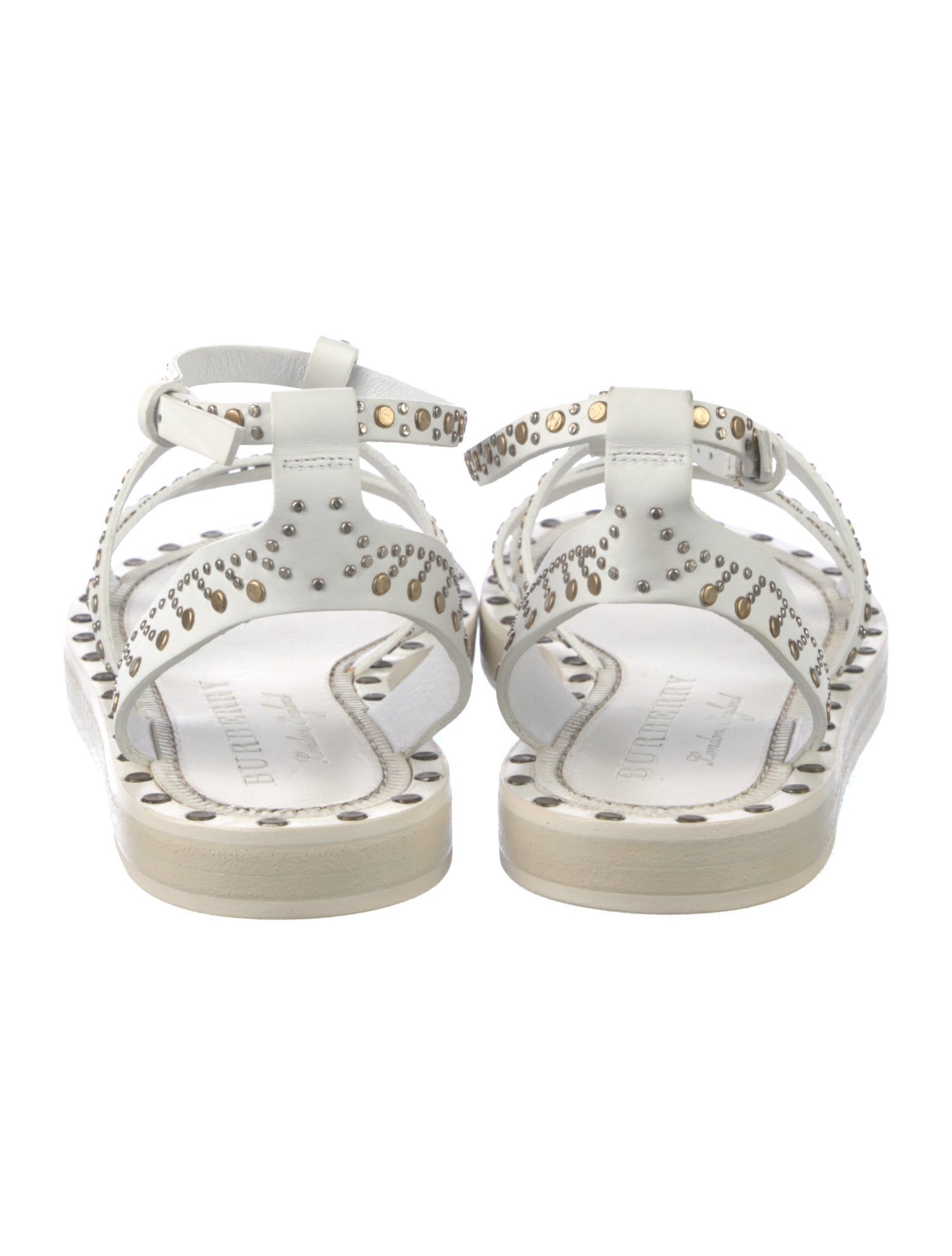 Burberry Leather Studded Accents Gladiator Sandals