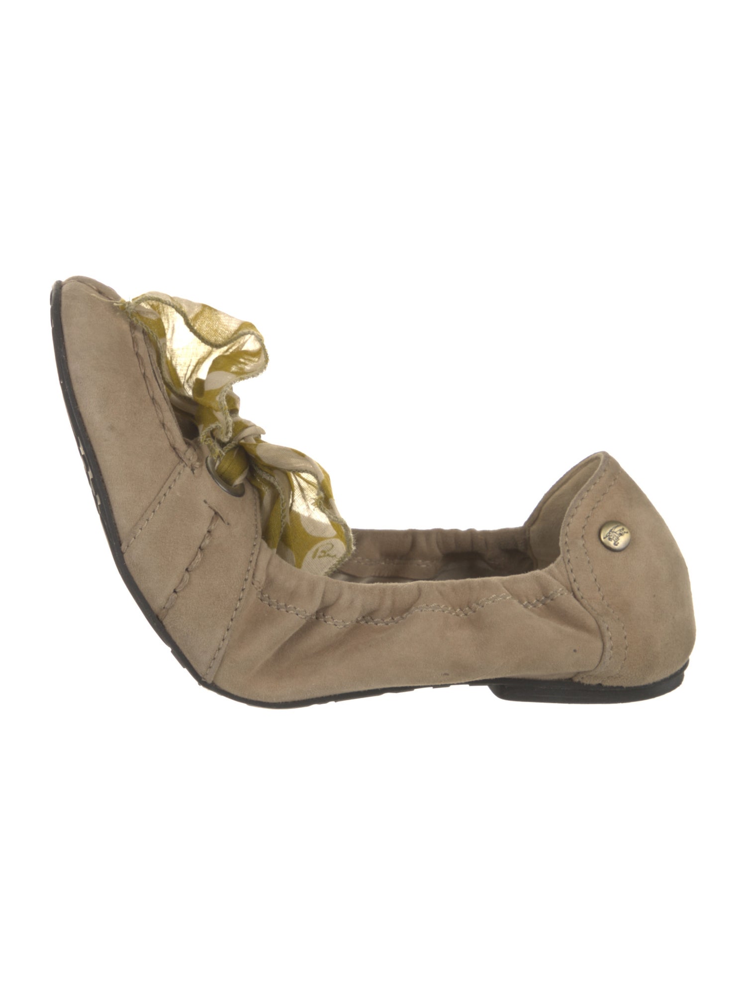 Burberry Suede Bow Accents Ballet Flats