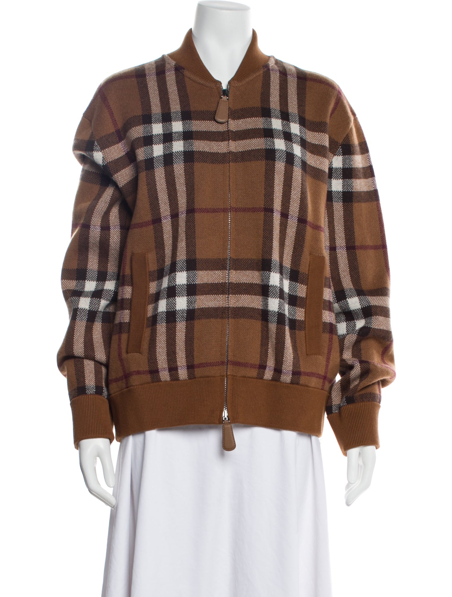 Burberry Cashmere Plaid Print Sweater w/ Tags