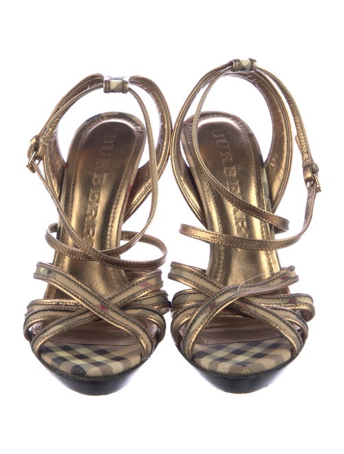 Burberry Super Nova Check Pattern Slingback Sandals