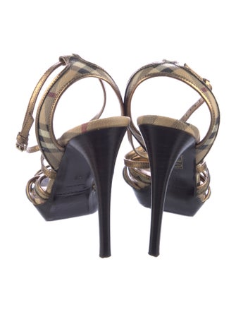 Burberry Super Nova Check Pattern Slingback Sandals