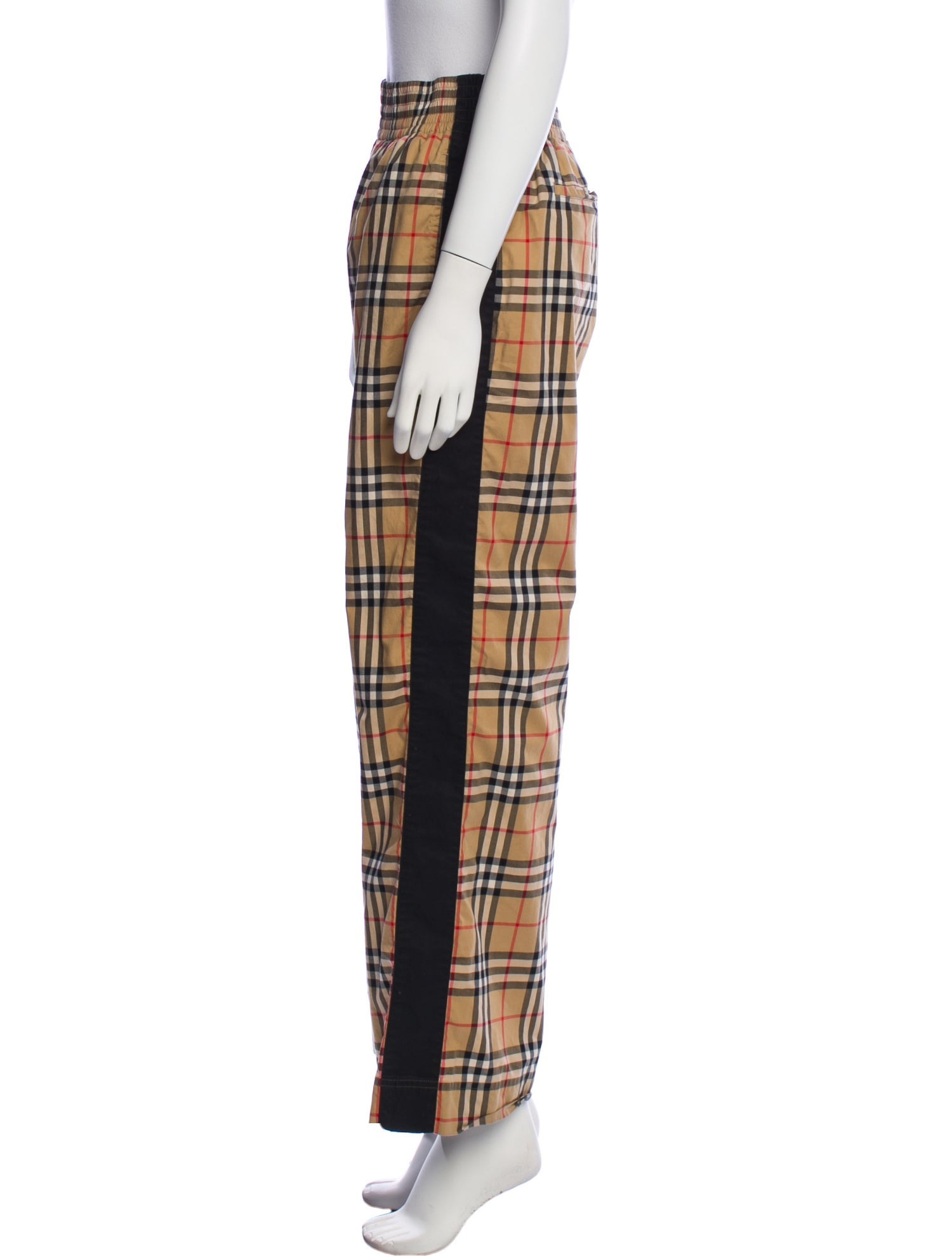 Burberry Plaid Print Wide Leg Pants