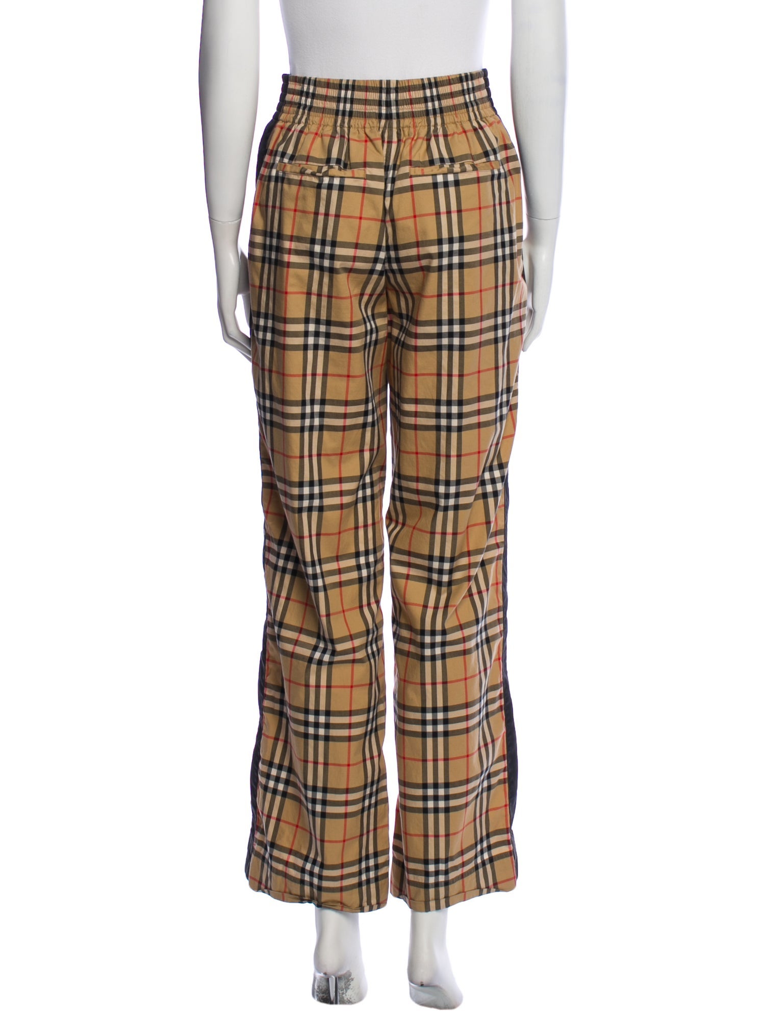Burberry Plaid Print Wide Leg Pants